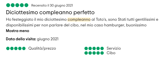 Toto's Viterbo recensioni 5